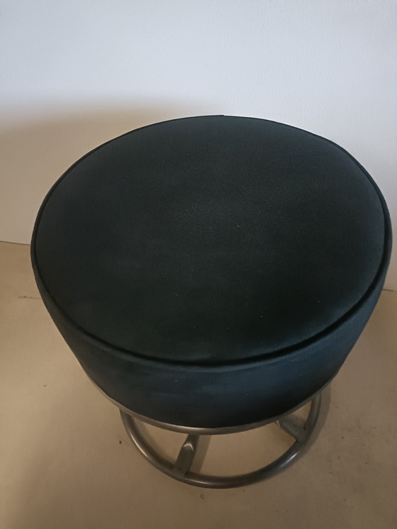 Image 1 of Black canvas pouf