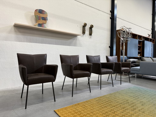 4 Design on Stock Moka dining chairs Cabo leather Marron