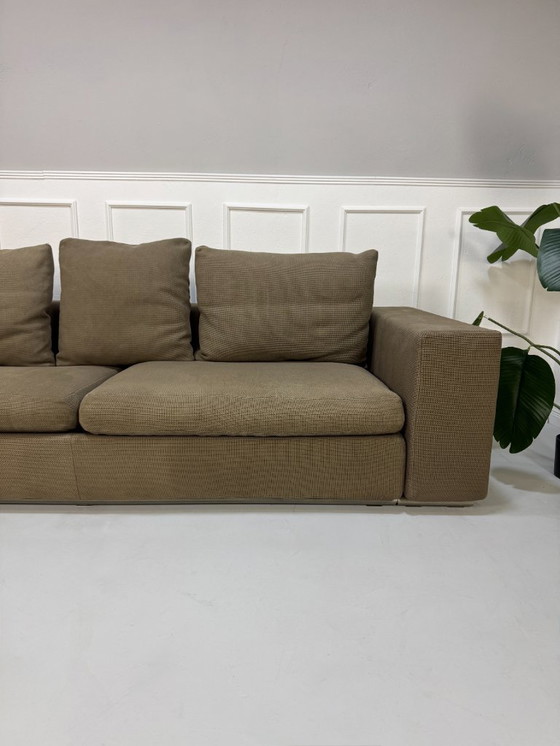 Image 1 of Flexform Groundpiece Designer Sofa Stof Bruin Taupe Couch Sofa