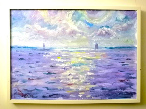 Johannes Dijkstra 'Paterswoldsemeer' Olio su tela – schilderijen tekeningen, Wood, Canvas
