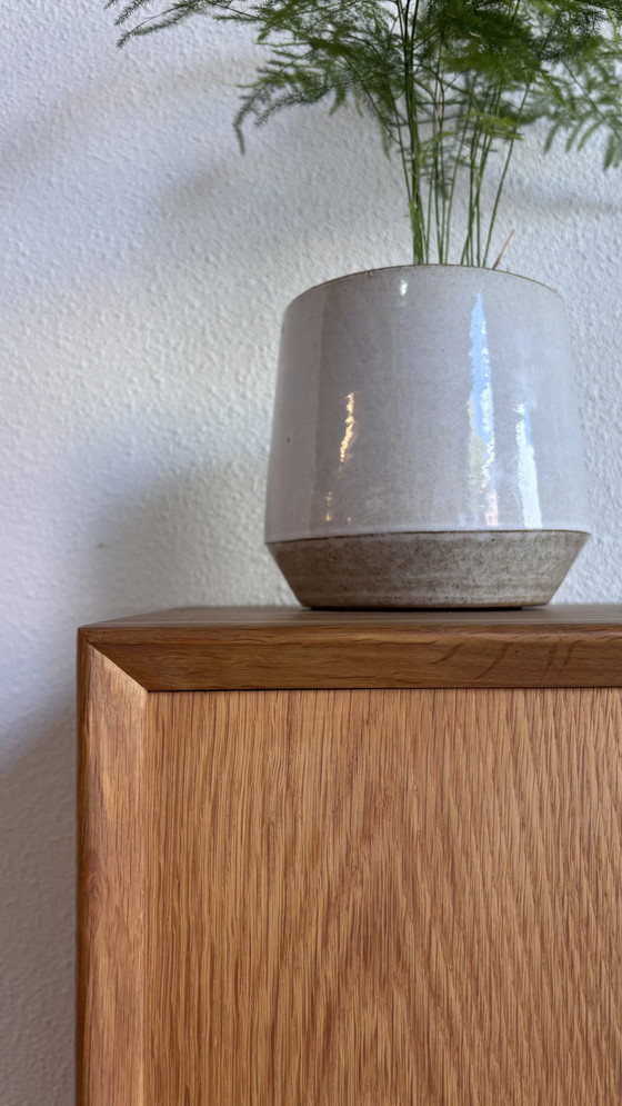 Image 1 of Vintage Danish wall cabinet- highboard oak