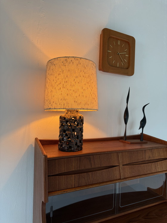Image 1 of Brutalist ceramic table lamp '70s