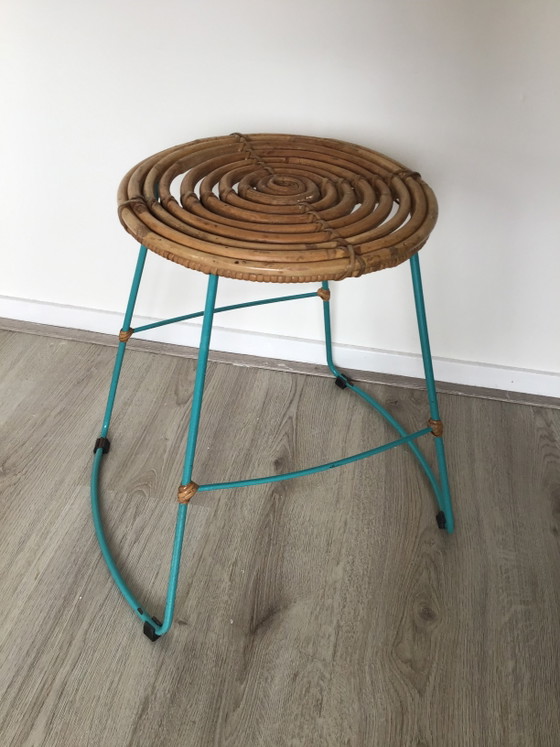 Sgabello vintage in rattan anni '50/'60 Rohé – Sgabelli, Metal (photo 8 of 8)