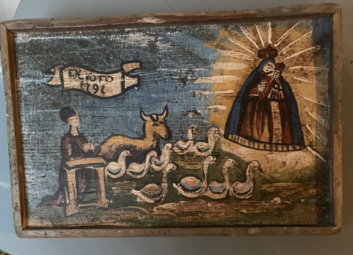 Ex Voto schilderij 1792 Maria verhoord gebed.  