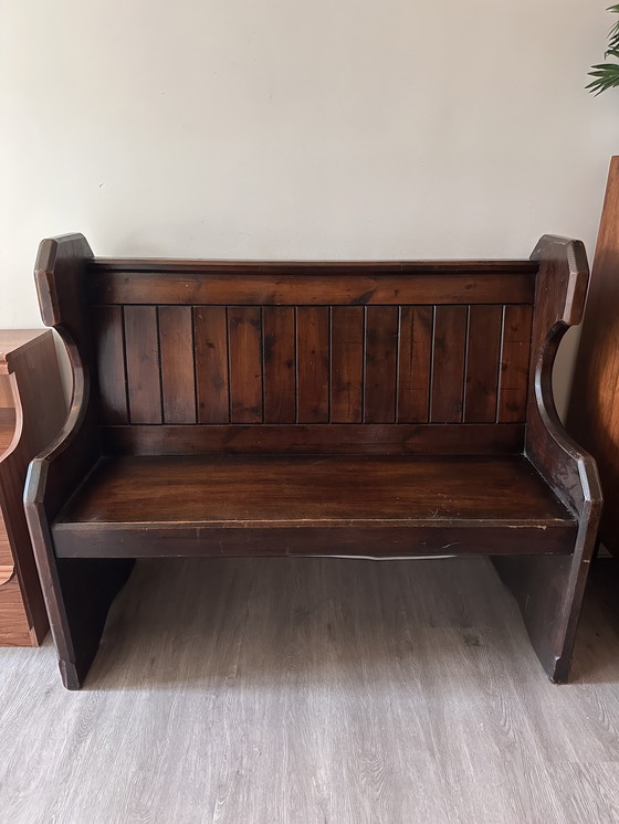Image 1 of banco de monasterio de madera oscura