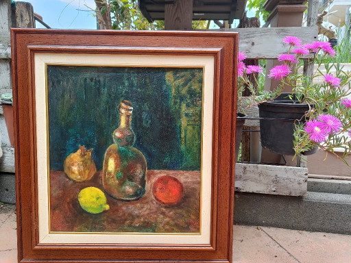 Antico dipinto Natura Morta di fine 800 Olio su tela 