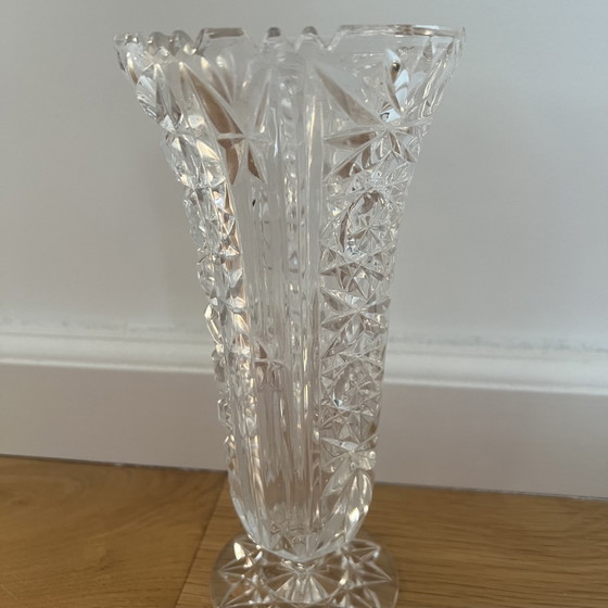 Vintage Brilliant Cut Vase – Glass (photo 3 of 6)