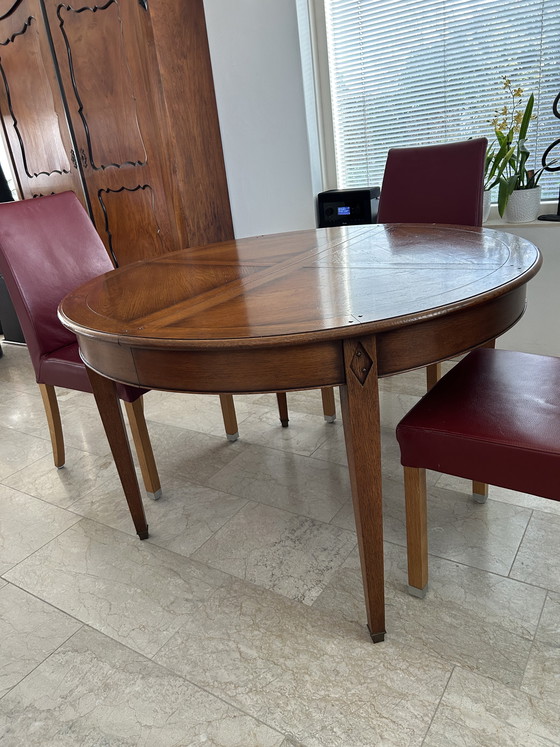 Image 1 of Prachtige massief eiken coulissentafel