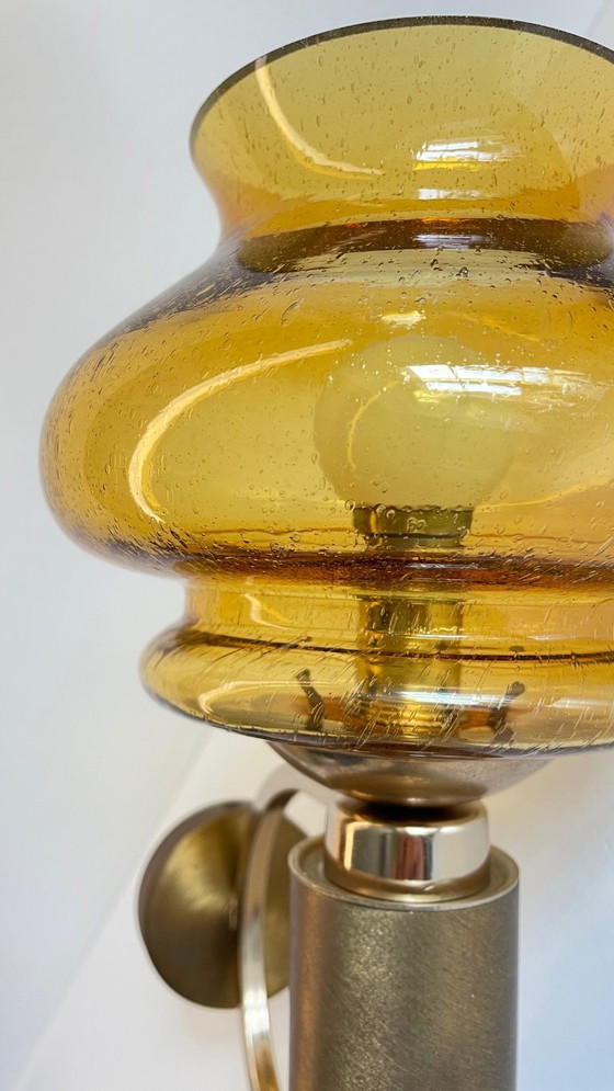 Image 1 of APPLIQUE LAITON Verre Bullé VINTAGE