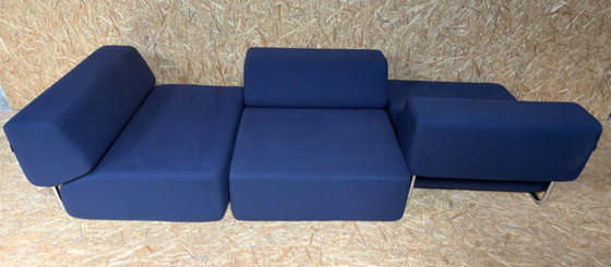 Canapé Softline NOA bleu 4 pièces – Canapés modulables, Chrome (photo 7 of 12)