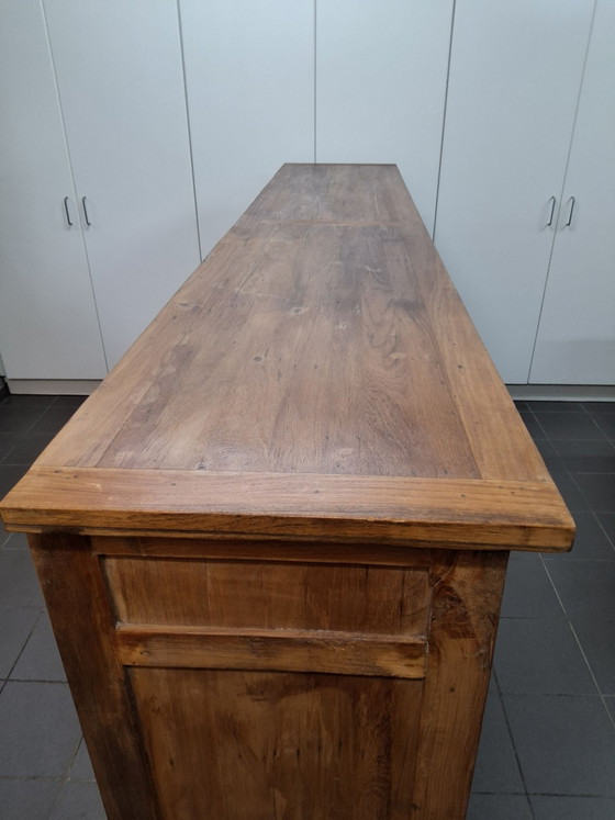 Splendida credenza in teak massiccio, lunghezza 256 cm, Credenze, Metallo, Legno, Nero (foto 10 di 15)