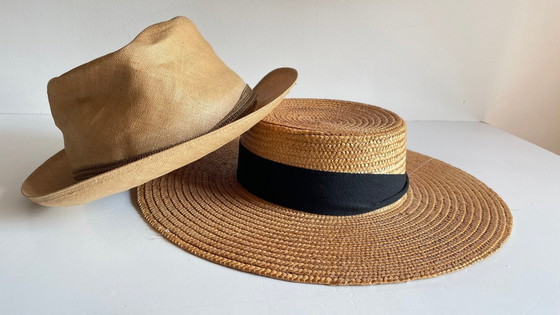 Image 1 of Déco CHAPEAUX de Paille Vintage