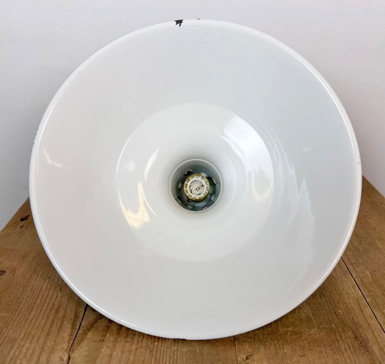 Industrial French Black Enamel Factory Pendant Lamp, 1960s – Iron (photo 17 of 17)