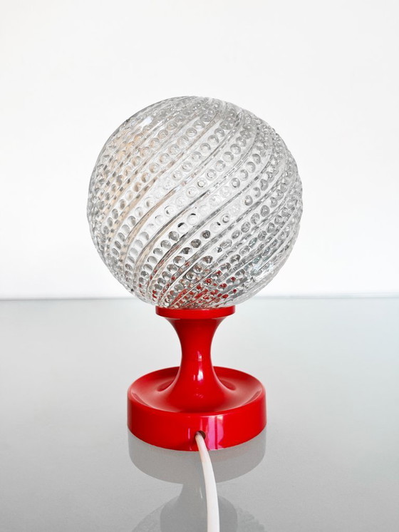 Image 1 of Vintage Hustadt Leuchten red table lamp