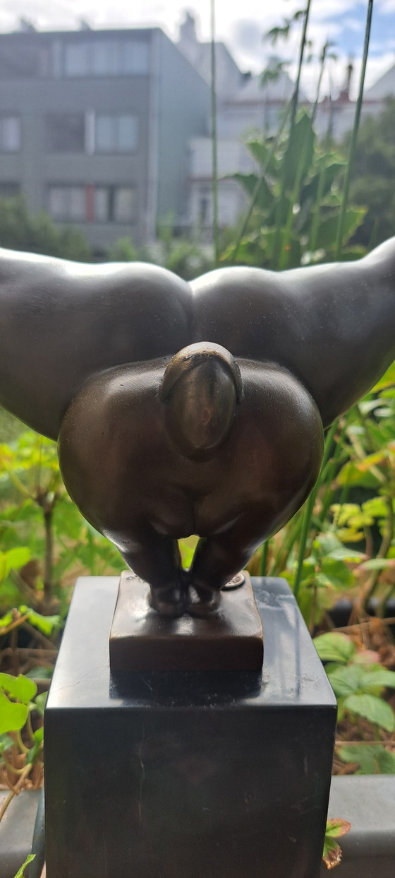 Handstand, A Bronze Statue of a Lady in Botero Style – Sculpture (photo 3 of 10)