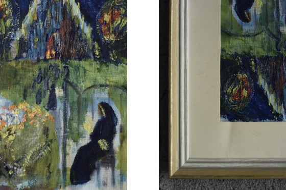 Image 1 of Frideborg Bryth, Finis Lordes, Olio su tavola, 1950, incorniciato