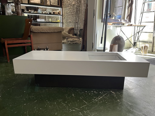Table Jardinière Années 70 en Formica Blanc Fabriquée par Roche Bobois