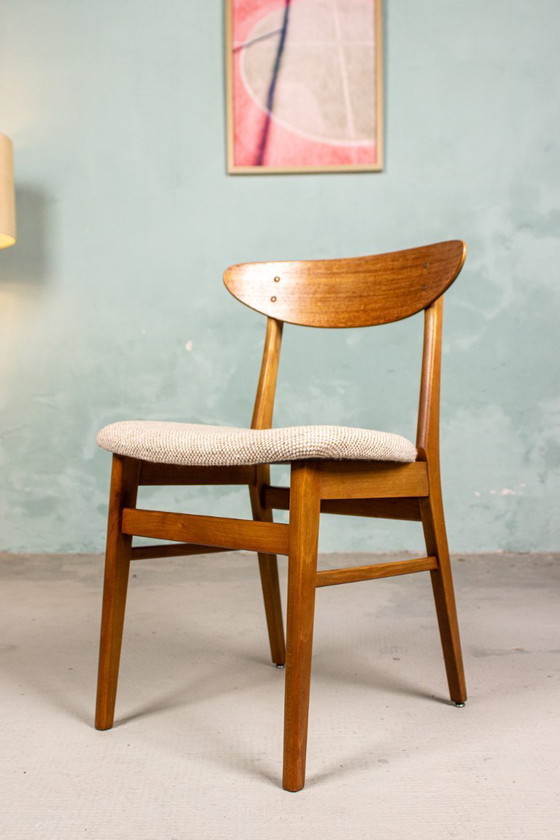 Image 1 of 4x Vintage teakhouten stoel Farstrup 210 Deens Mid Century