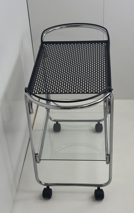 Image 1 of Carrello di servizio / carrello / carrello porta bevande in metallo con struttura in tubo d'epoca