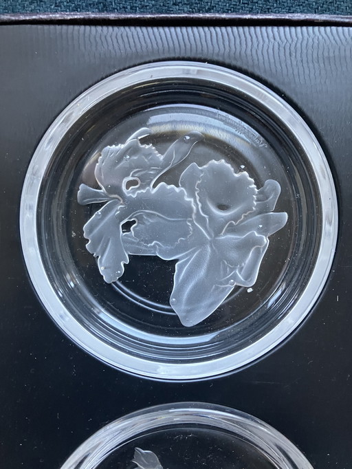 6 crystal coasters Val St. Lambert