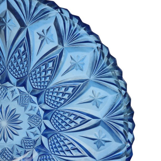 Image 1 of Frutero francés de cristal azul