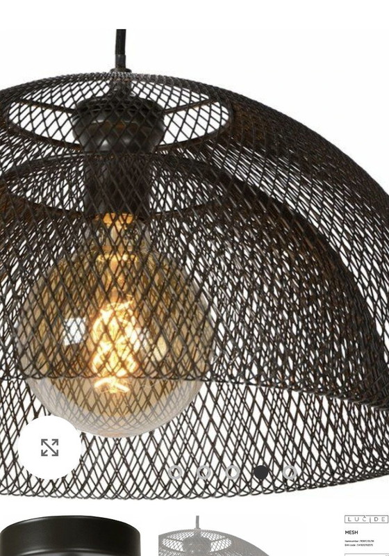 Lucide mesh prachtige hanglamp zwart metaal 46 cm – Hanglampen, Metal (photo 8 of 8)