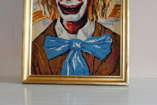 Schilderij van een clown op canvas