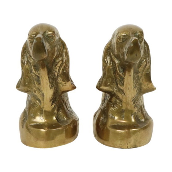 Image 1 of Fermalibri in ottone con cani setter irlandesi
