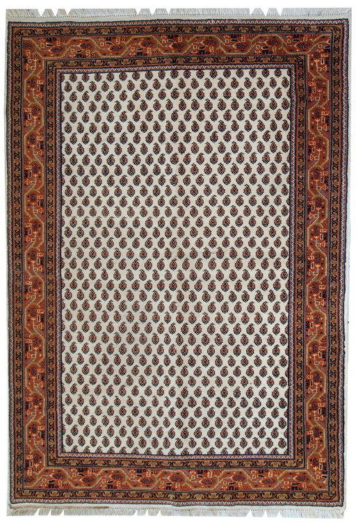 Tappeto indiano vintage fatto a mano in stile Seraband, 122 cm x 175 cm, anni '80 - 1C519