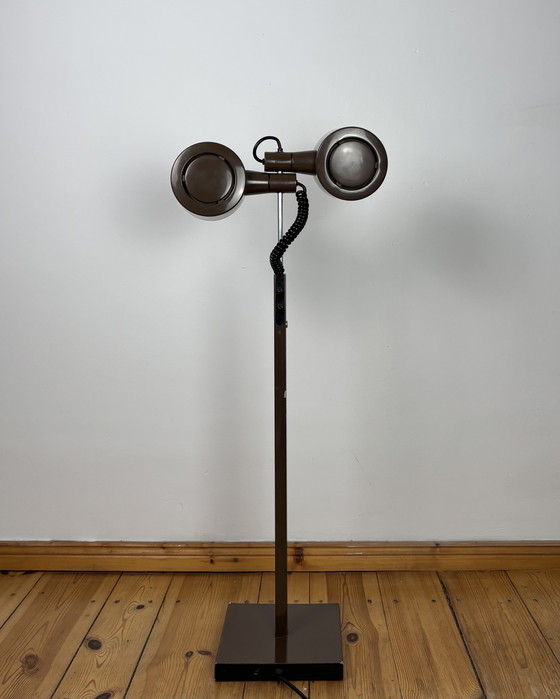 Image 1 of Vintage Floor Lamp by Ronald Homes for Conelight Twinlight 1970s Space Age Industrial design Mid Century 70s Minimalism