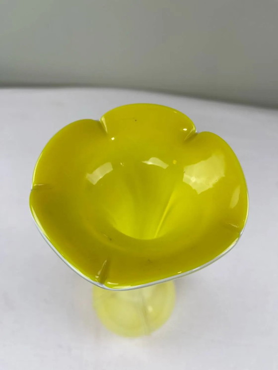 Yellow corolla vase – Crystal, Glass, Retro (photo 7 of 8)