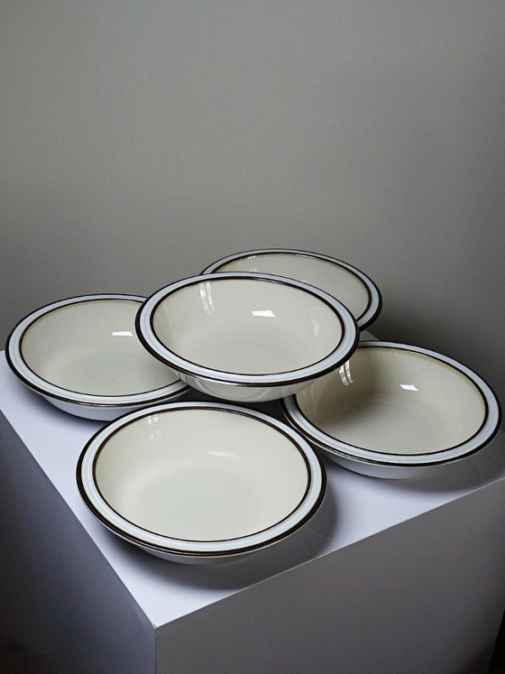 Image 1 of 8 Denby England stoneware bowls/deep plates, vintage 80s-90s