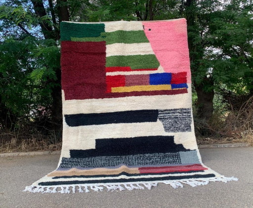Mehrfarbige Berber-Tapis aus Leinen, 300 cm x 150 cm