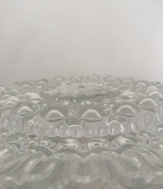 Image 1 of Vintage Glazen Plafonnière / Plafondlamp - Massive