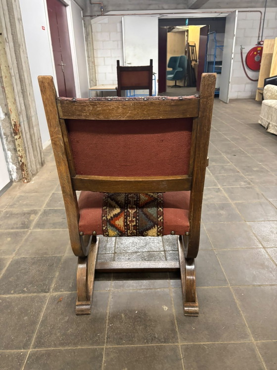 Klassieke Deense bogenstoel 20s-30s – Fauteuils, Textile, Wood (photo 7 of 9)