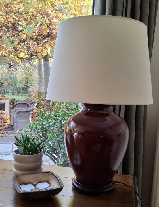 Image 1 of Lámpara de mesa de cerámica estilo jarrón de jengibre asiático