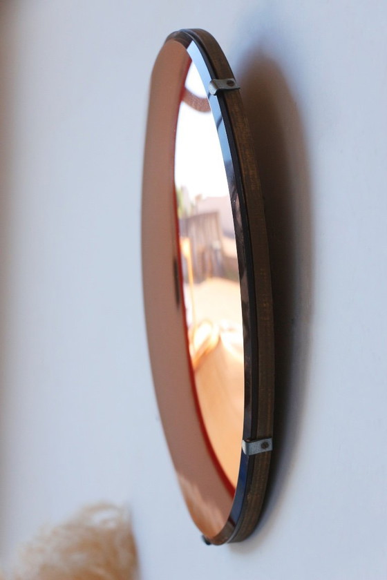 Image 1 of Vintage Salmon Witch Mirror - 50/60 Design - 35 cm