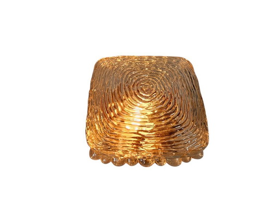 Image 1 of Glashütte Limburg - Ambra - lampada da soffitto - vetro - metallo - anni '70