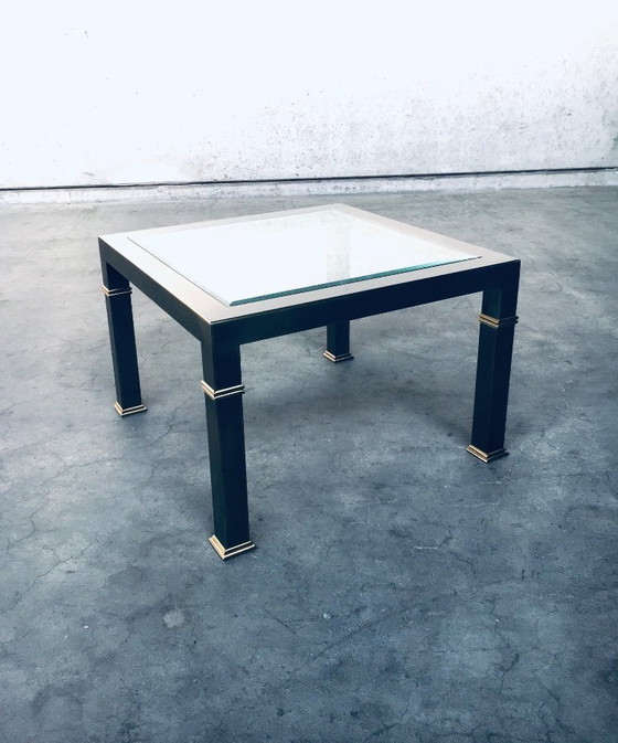 Image 1 of Postmoderner Couchtisch aus gebürstetem Metall von Belgo Chrom, 1980er