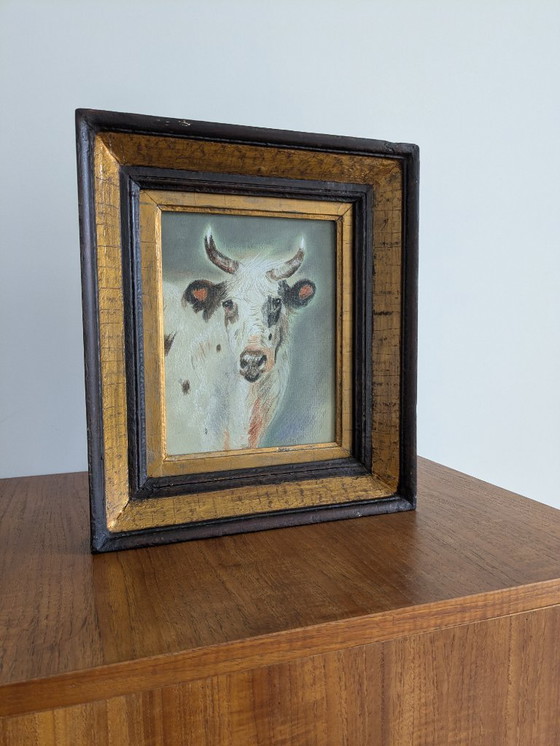 Image 1 of Studio di una mucca bianca, pastello su carta.