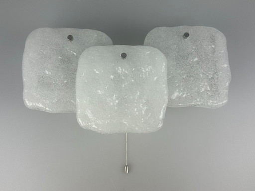 60s 70s ice glass wall lamp Wall lamp by J.T. Kalmar Austria Design