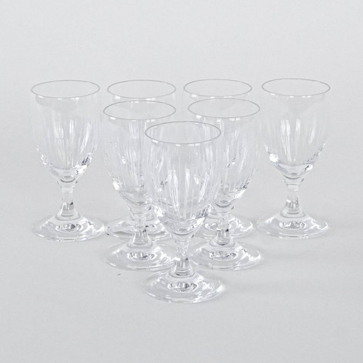 Set of crystal glasses, Danish design, 1970s, manufactured in Denmark