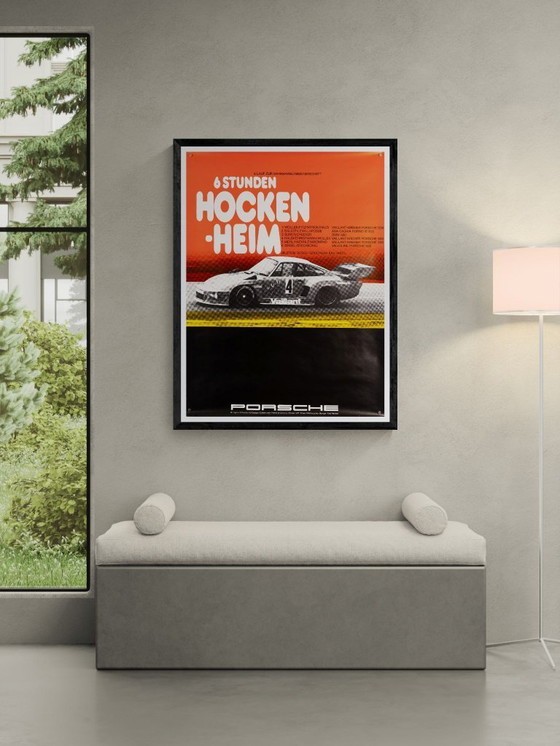 Image 1 of Porsche 6 Stunden Hockenheim – 1977 – Original Vintage Motorsport Poster by Erich Strenger – Modern Racing Art – 102x76 cm