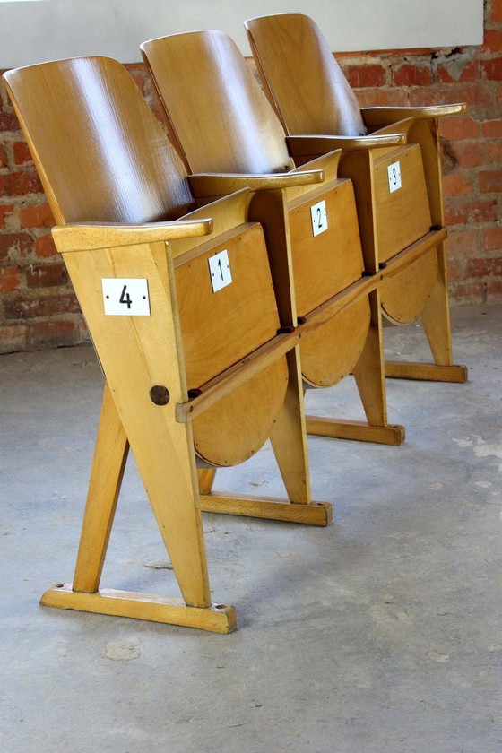 Image 1 of Fauteuils de cinéma vintage de Ton, années 1960, lot de 13