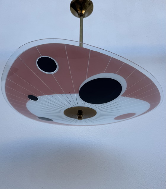 Kronleuchter aus Siebdruckglas der 60er Jahre – Brass (photo 9 of 15)