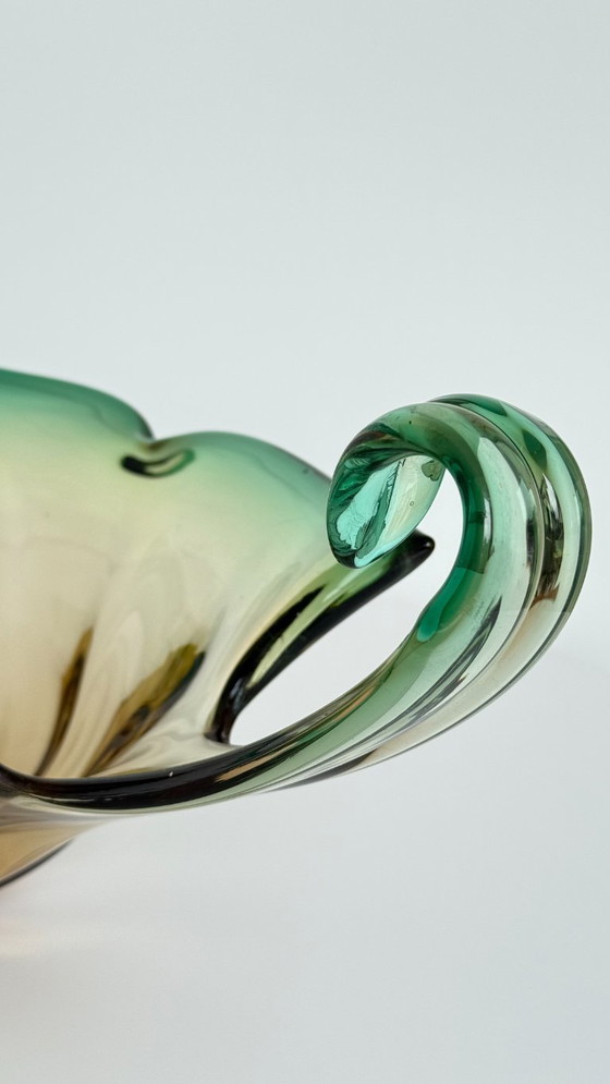 Image 1 of Vintage Murano Art Glass Centrepiece Bowl with Handles