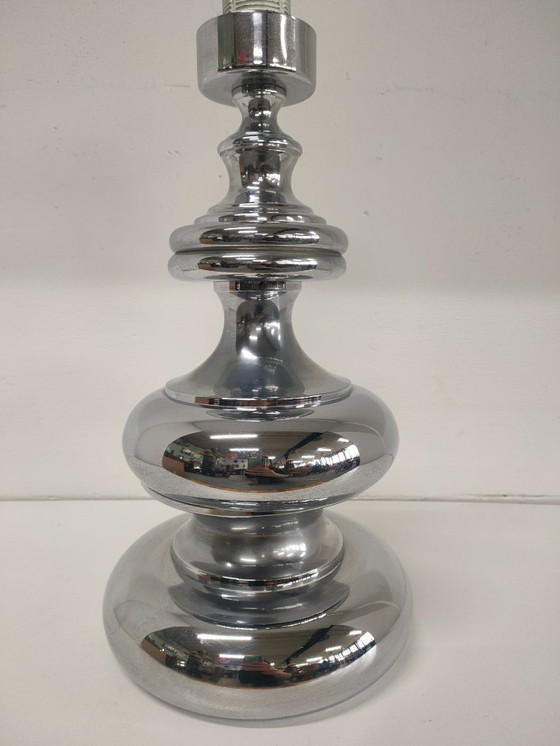 Image 1 of Vintage 1960s/70s metal chrome-plated design table lamp (with shade selection)
