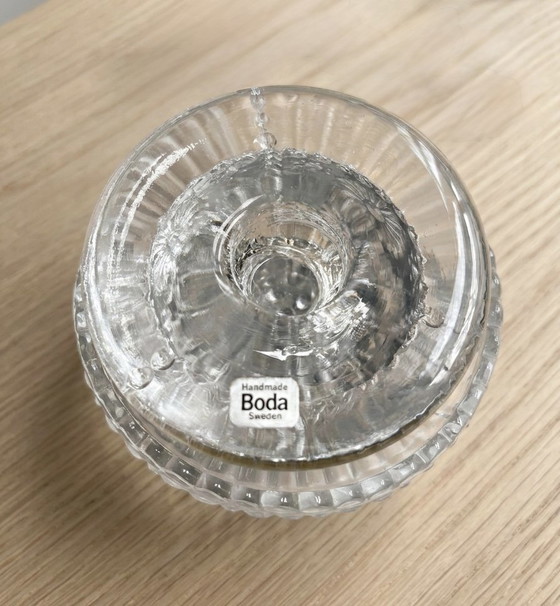 Image 1 of Vintage glazen kandelaar uit 2 delen van Boda Zweden  