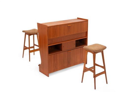 Mueble Bar SK661 y Taburetes de Bar de Johannes Andersen para Skaaning & Son años 60 – Andersen (Johannes) (photo 3 of 23)