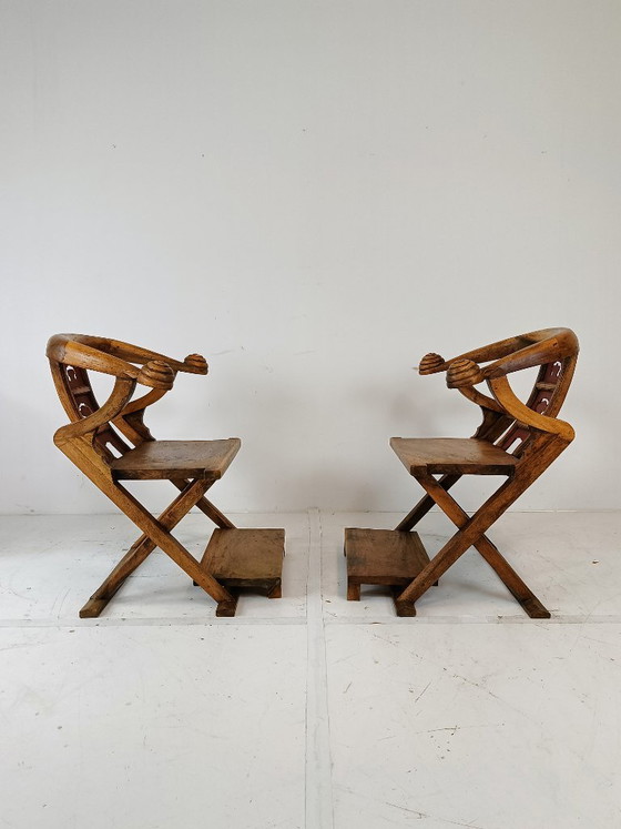 Zeldzame Aziatische troonstoelen – Fauteuils, Wood (photo 5 of 10)